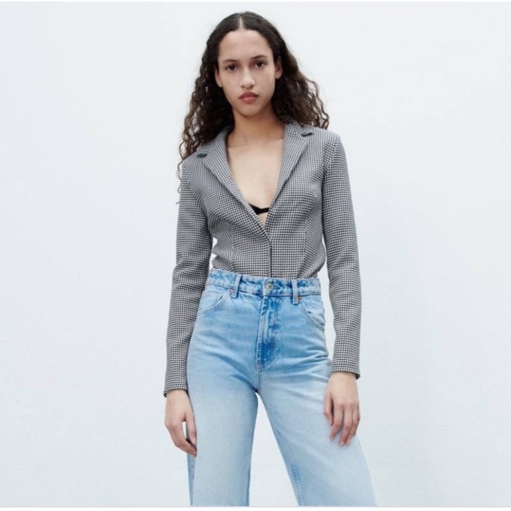 NWT Zara houndstooth bodysuit NWT SZ m